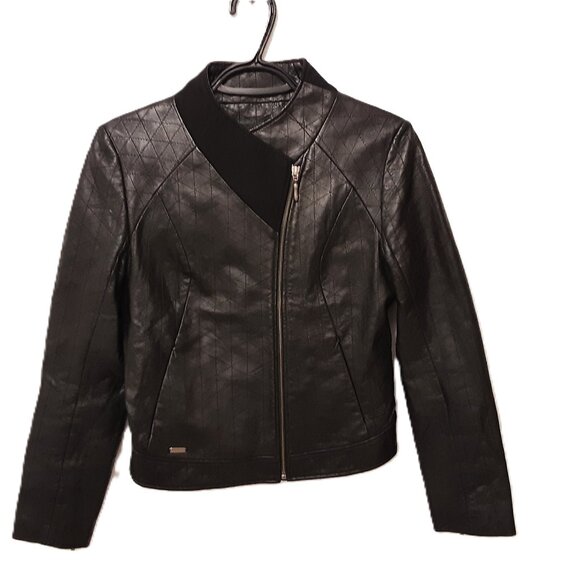 Robe di Kappa Women's 100% Sheepskin Soft Quilt-Stitched Leather Jacket L Rare - Picture 1 of 6